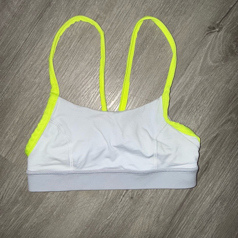 lululemon athletica Neon Yellow and White Sports Bra